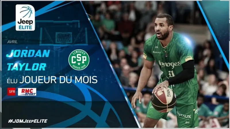Jeep Elite: Jordan Taylor (Limoges) élu MVP du mois d’avril