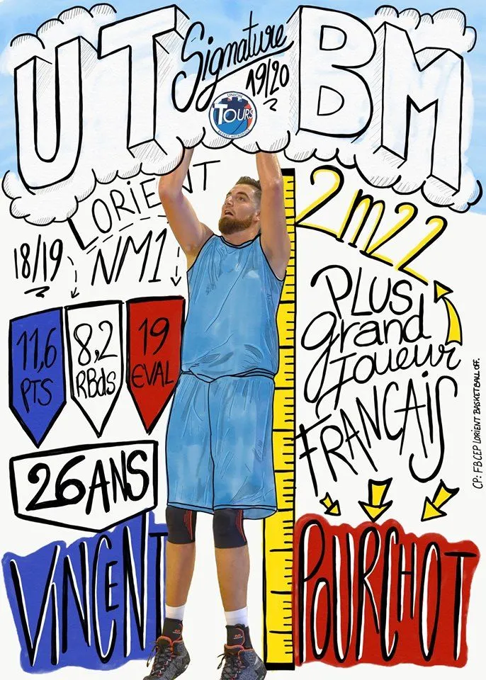 N1: Vincent Pourchot, 2,22m, signe à Tours