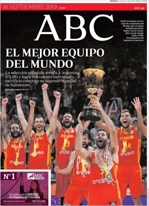 Espagne: Le triomphe des basketteurs fait la Une de tous les journaux… Impressionnant !
