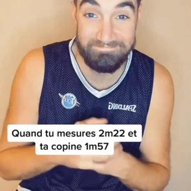 Avec ses 2,22m et sa copine de 1,57m, Vincent Pourchot cartonne sur Tik Tok
