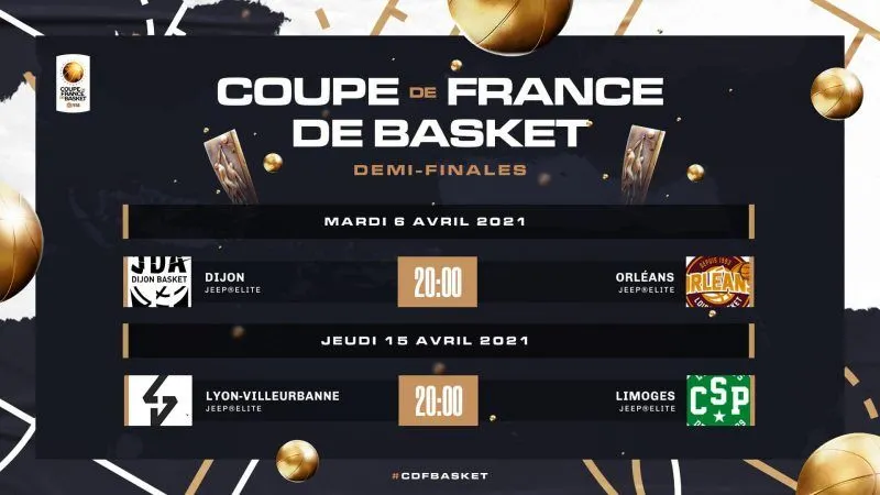 Coupe de France : Dijon-Orléans et ASVEL-Limoges en demi-finales