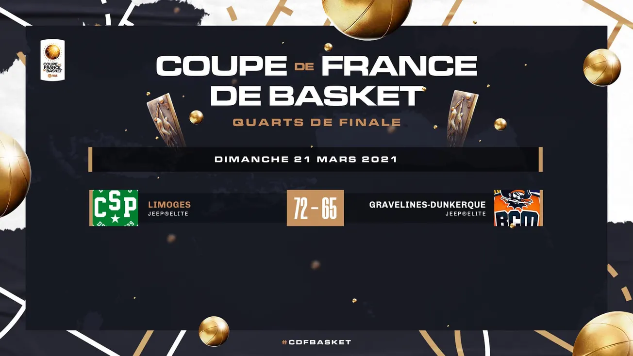 Coupe de France : Limoges qualifié pour les demi-finales