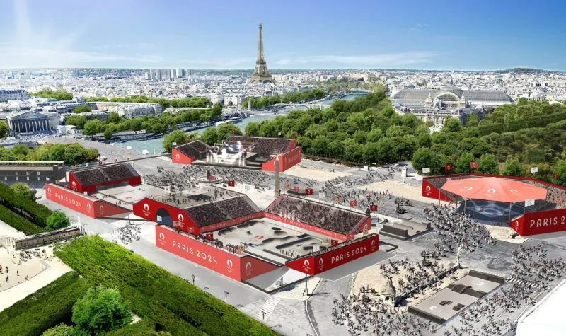La photo : Le site du 3×3, place de la Concorde, pour les JO de Paris 2024