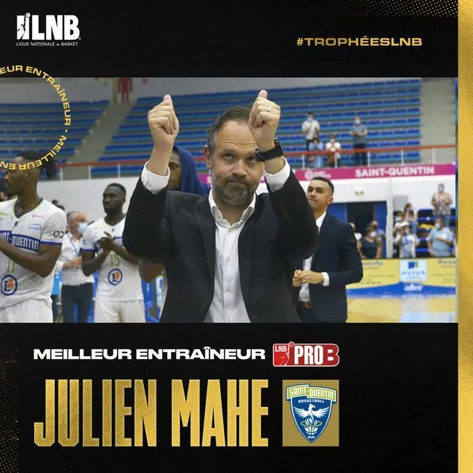 Pro B : Julien Mahé (Saint-Quentin) élu Meilleur coach de la saison