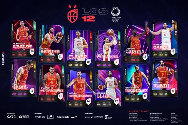 Juancho Hernangomez avec les 12 Espagnols pour les JO