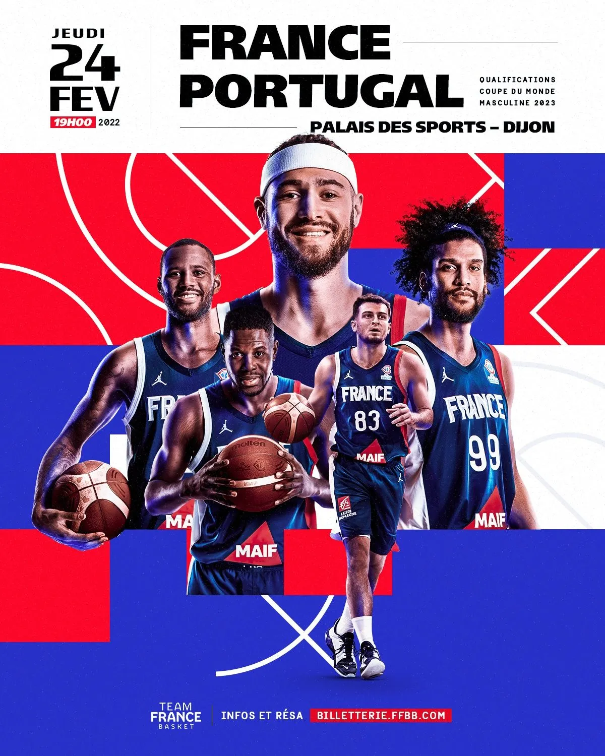 L’équipe de France à Dijon le 24 février 2022