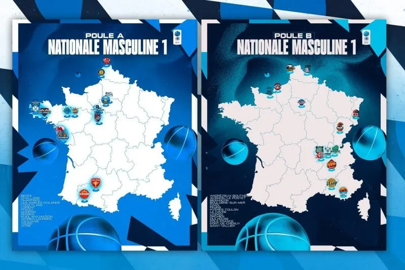 Les poules de la saison 2023-24 de Nationale 1