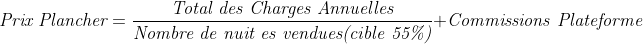 Formule de calcul du prix plancher