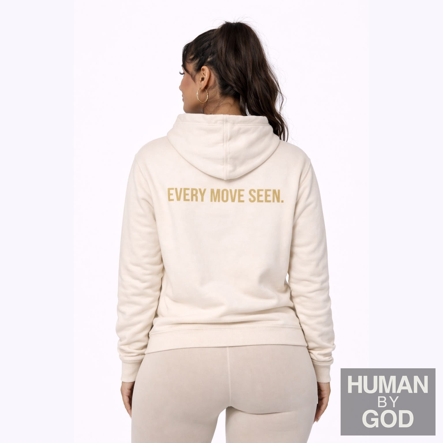 Every Move Seen — Embroidered Faith Hoodie