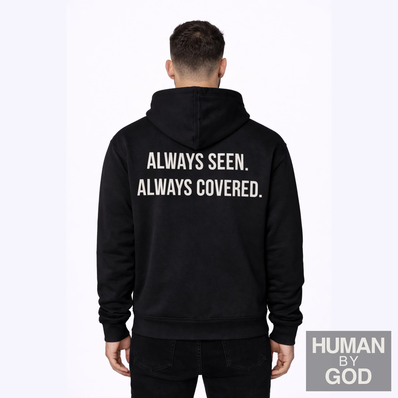 Always Seen. Always Covered. — Premium Faith Hoodie
