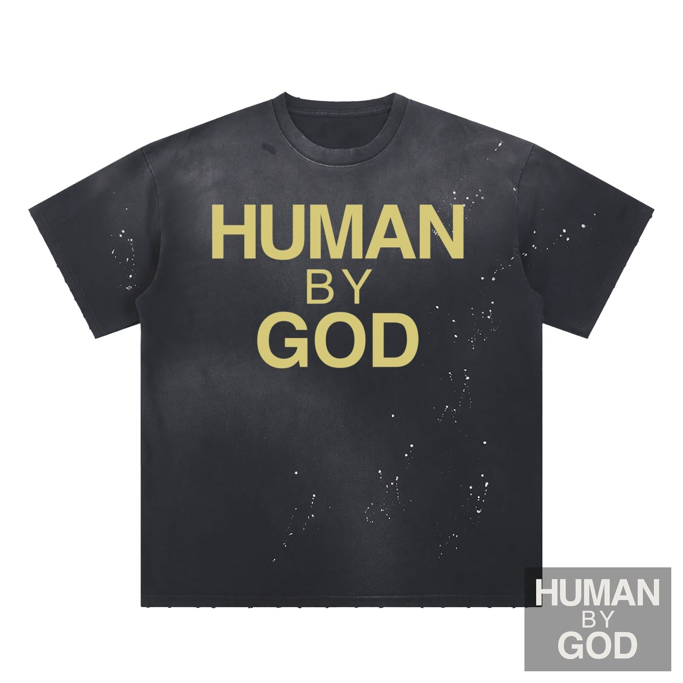 Hand-Frayed Sunfade Paint Splatter T-Shirt
