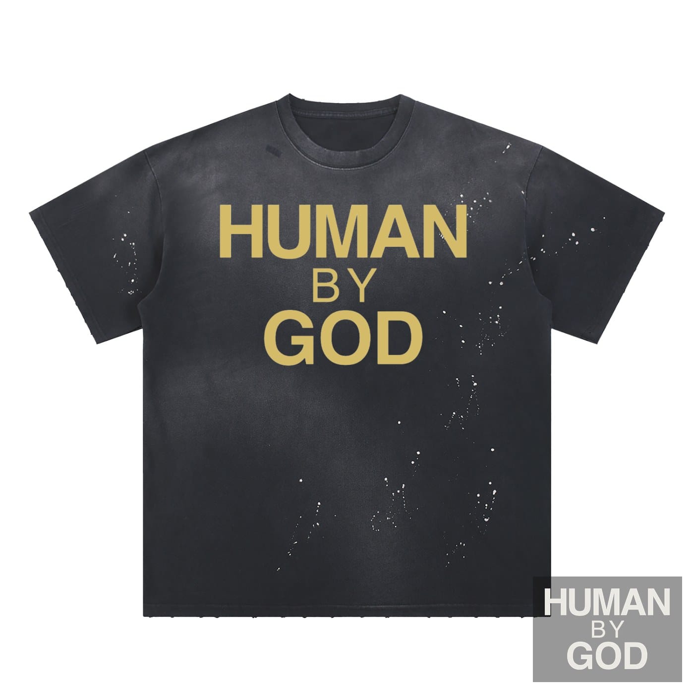 Hand-Frayed Sunfade Paint Splatter T-Shirt