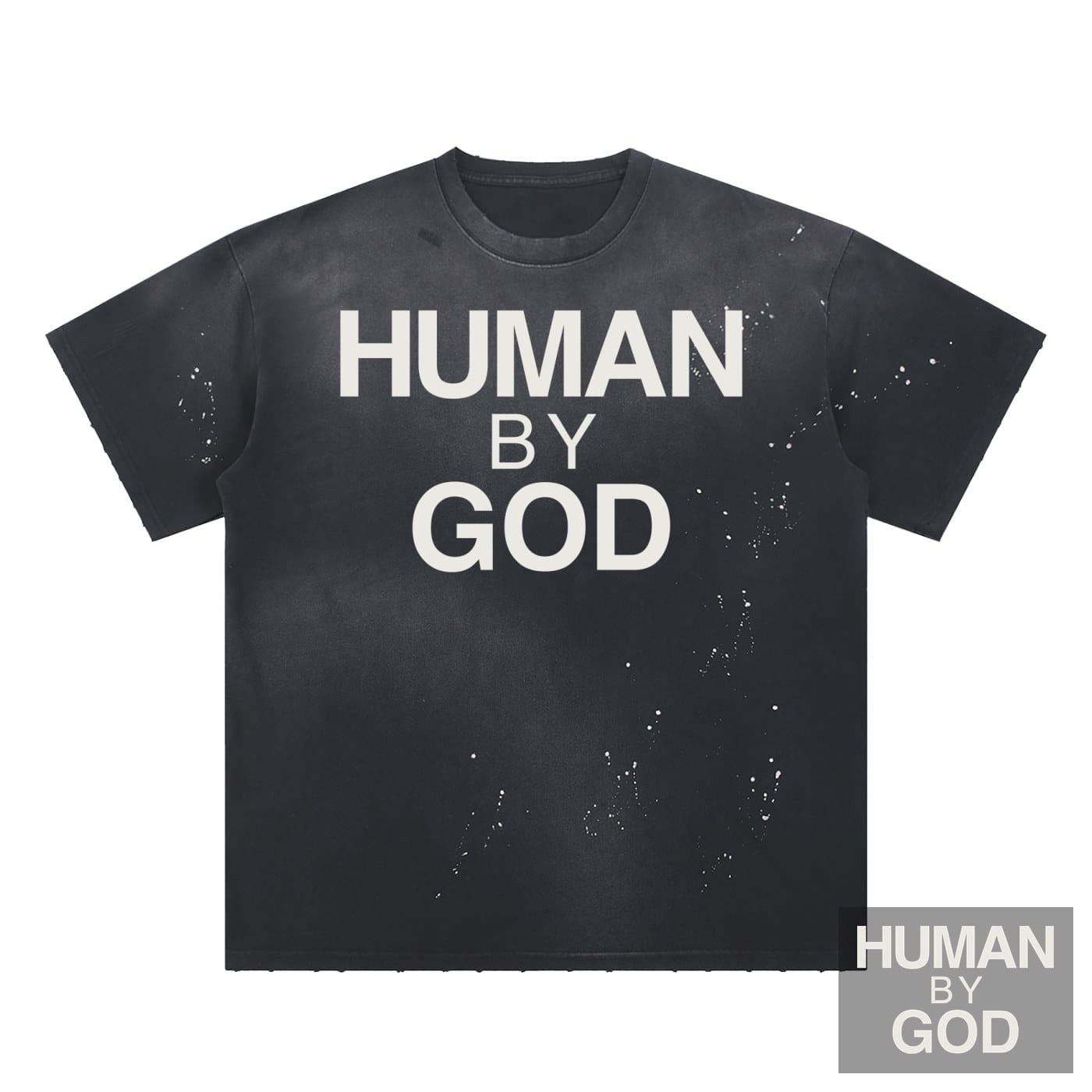 Hand-Frayed Sunfade Paint Splatter T-Shirt