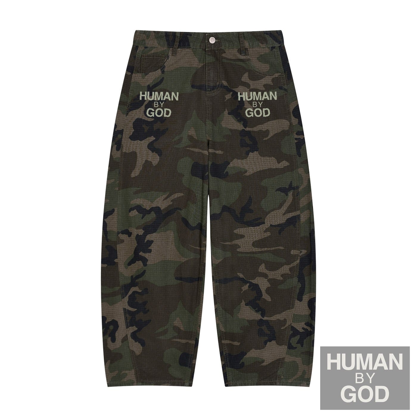 Men’s Camo Barrel Leg Cargo Pants