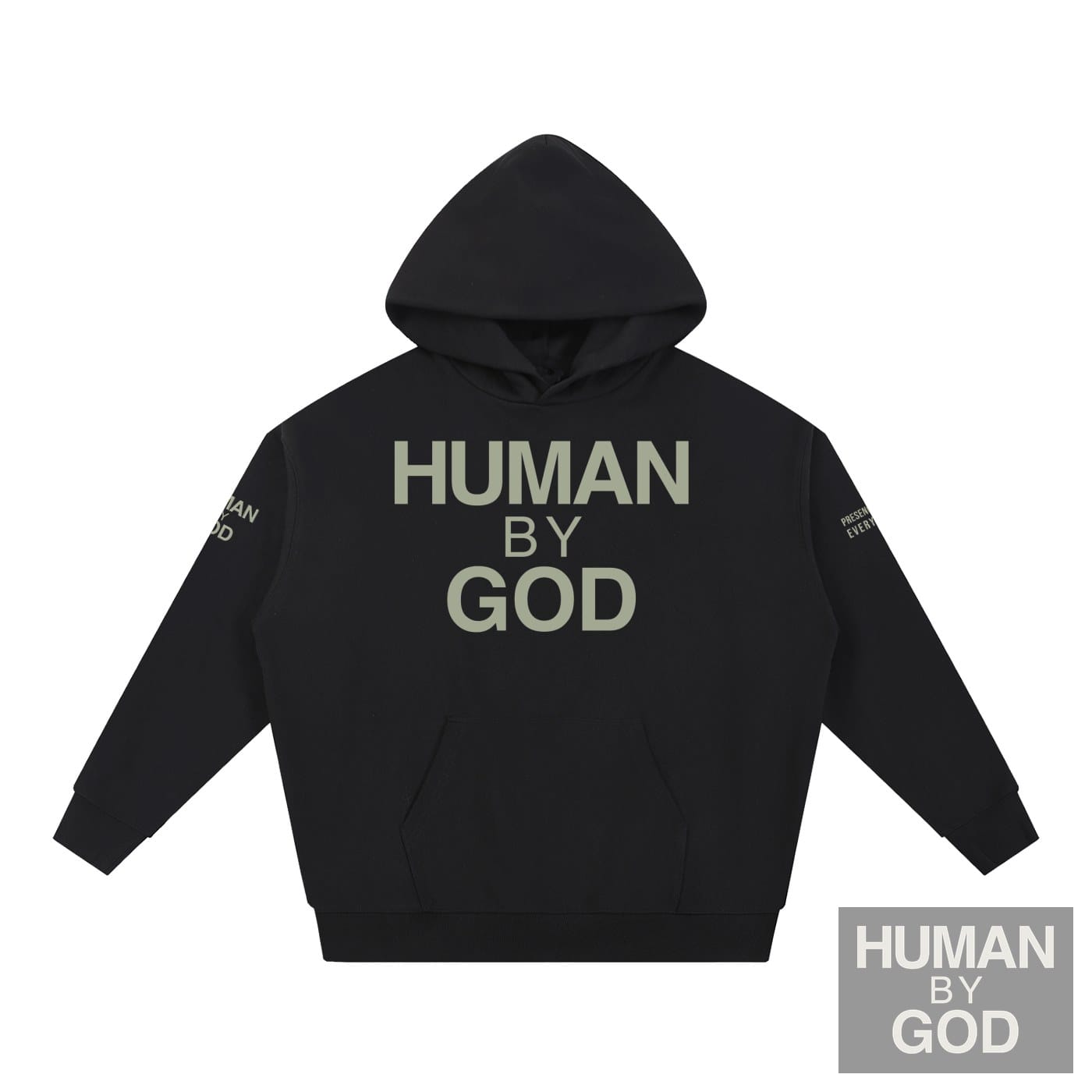 PRESENCE OVER EVERYTHING – Light Olive Oversized Hoodie