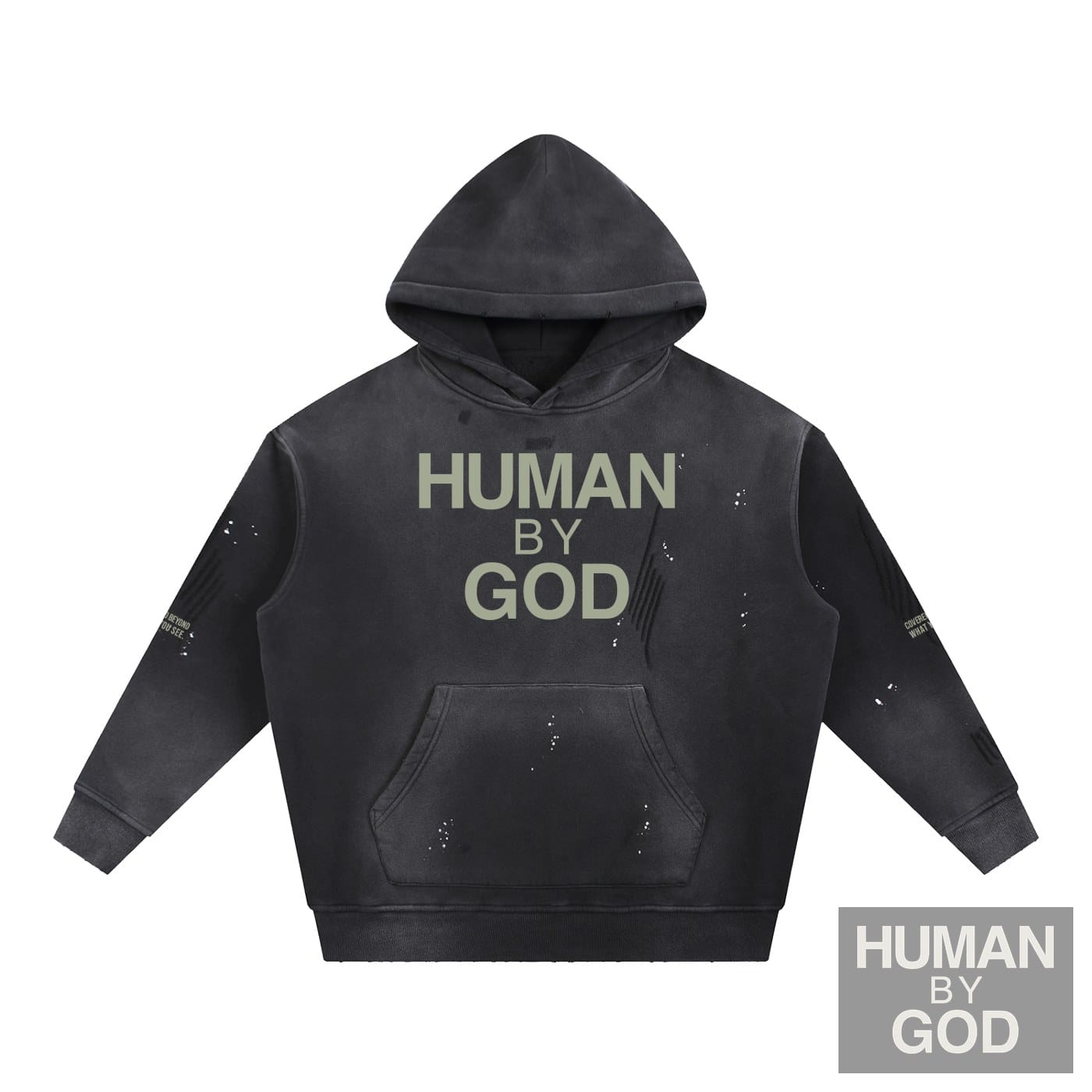 COVERED BEYOND WHAT YOU SEE - Light Olive Hoodie