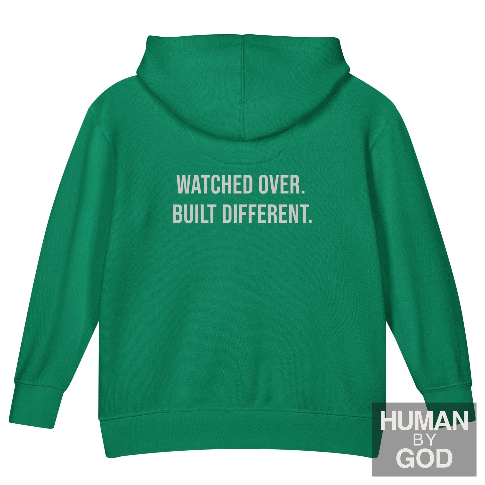 Watched Over. Built Different. — Kids Faith Hoodie