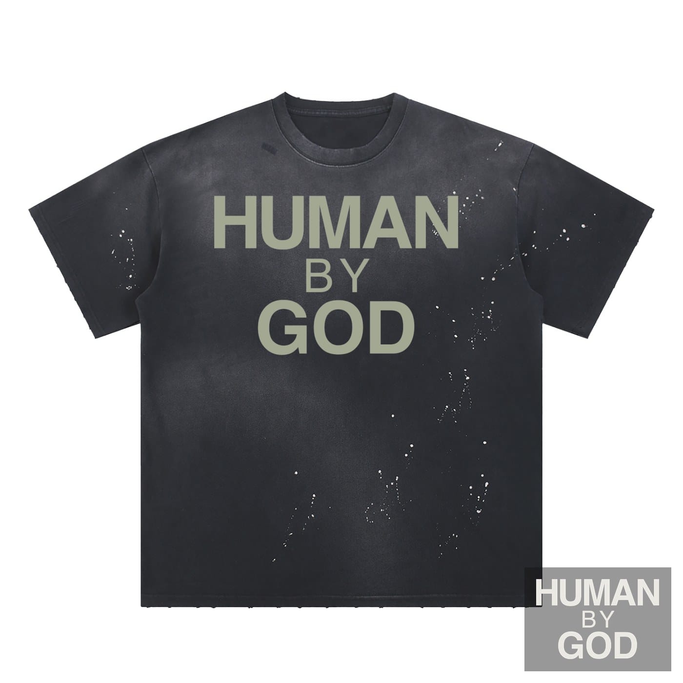Hand-Frayed Sunfade Paint Splatter T-Shirt