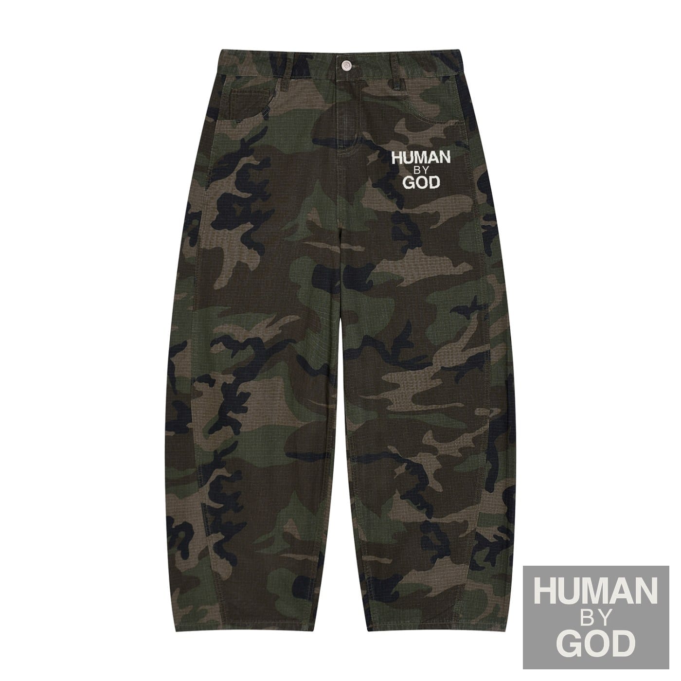 Men’s Camo Barrel Leg Cargo Pants