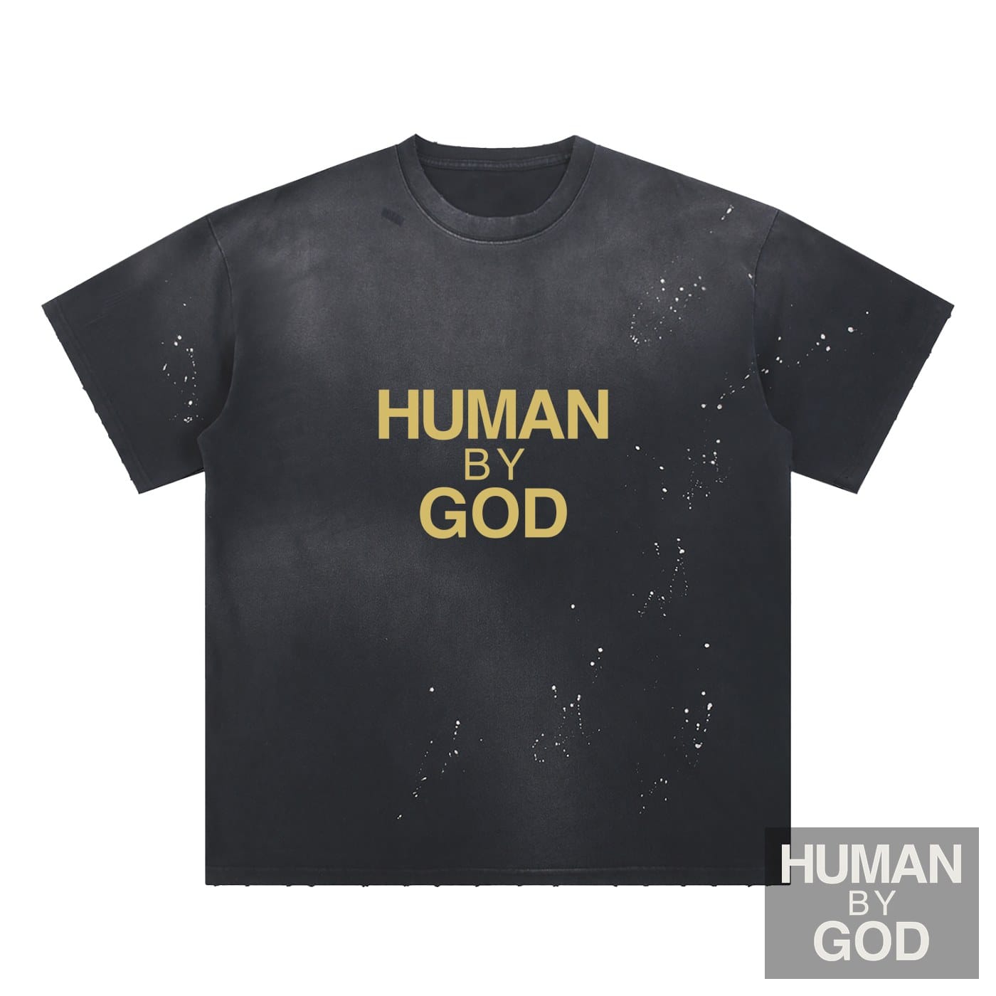 Hand-Frayed Sunfade Paint Splatter T-Shirt