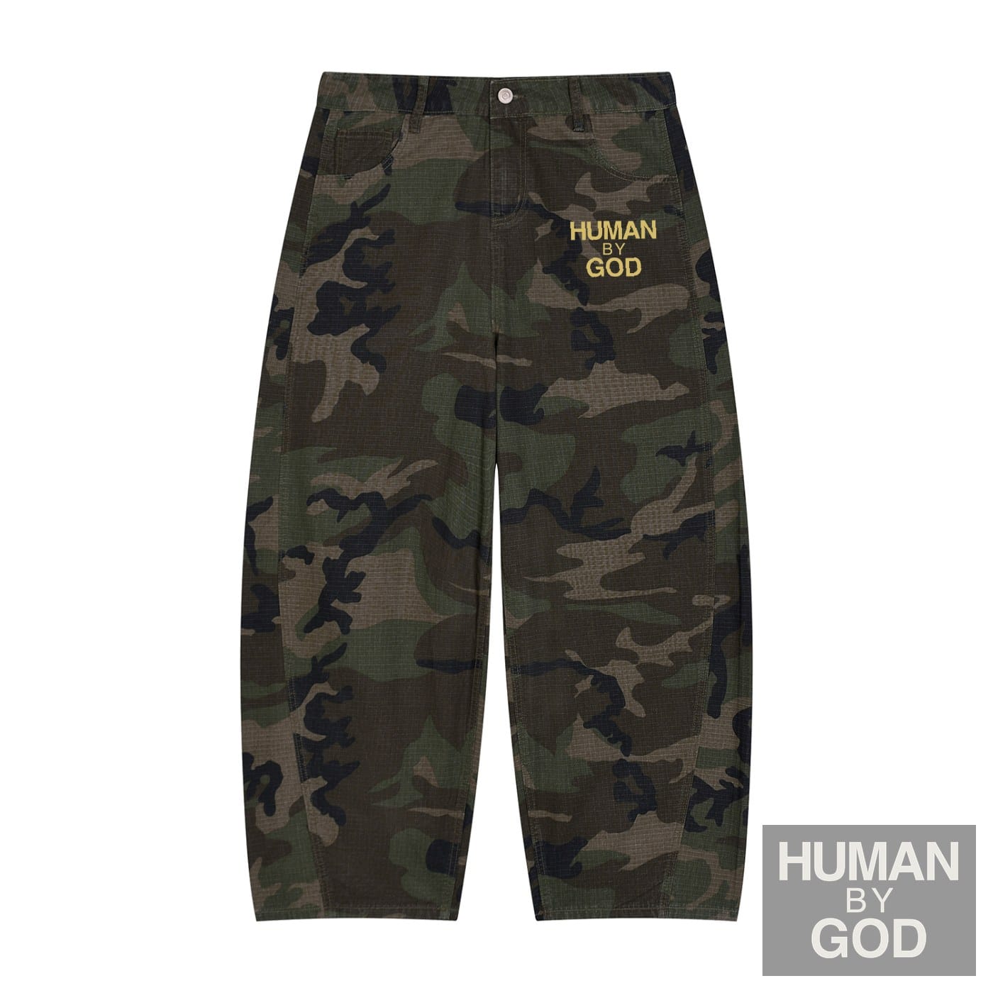 Men’s Camo Barrel Leg Cargo Pants