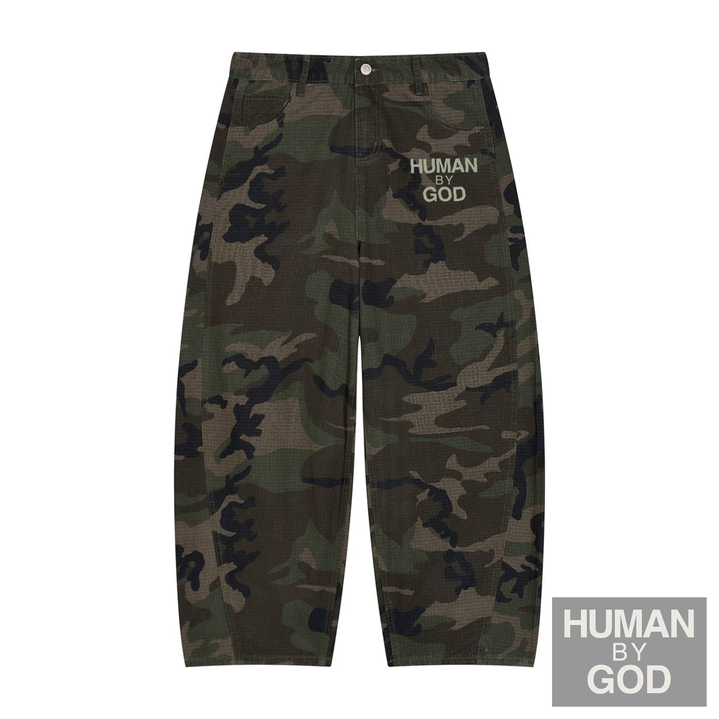 Men’s Camo Barrel Leg Cargo Pants