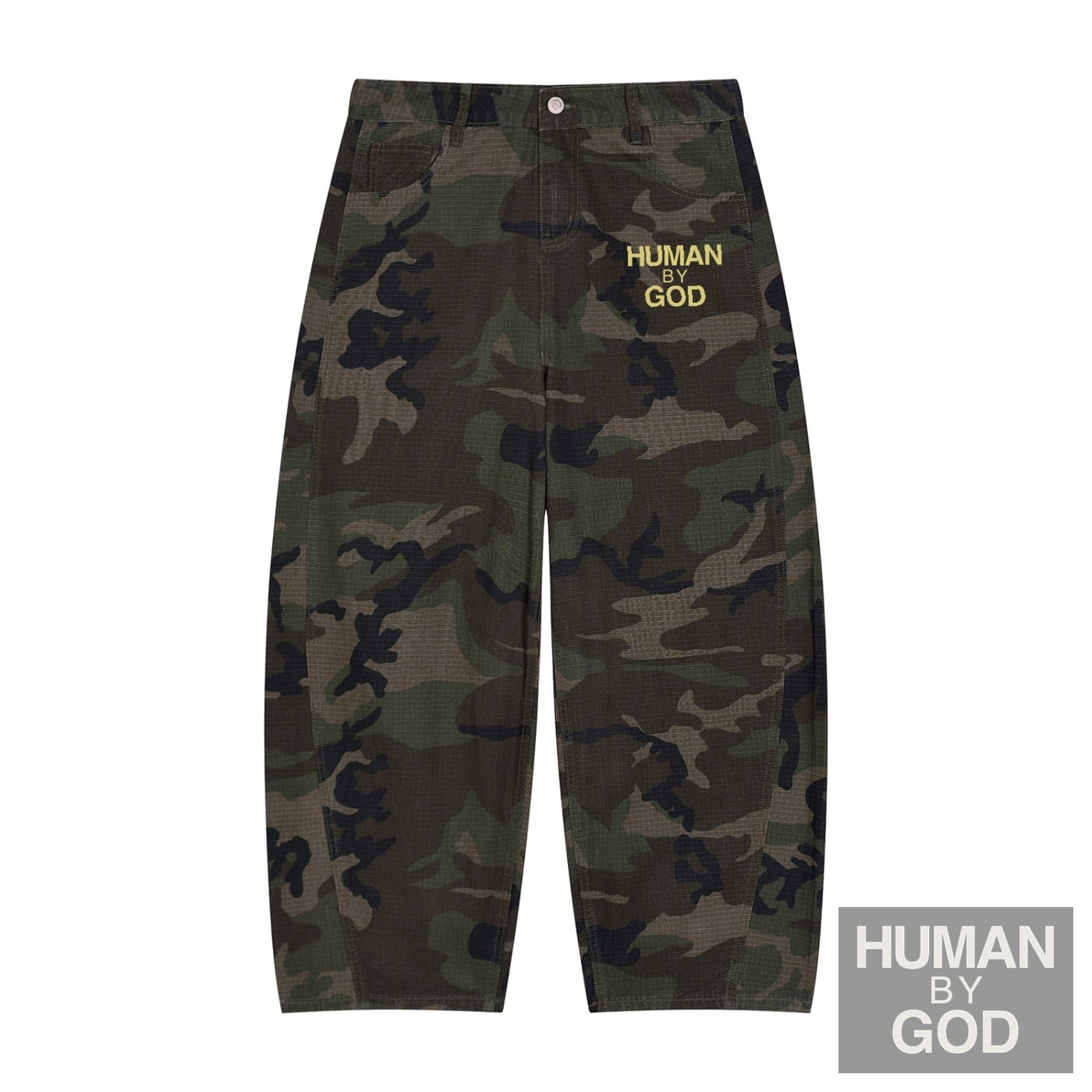 Men’s Camo Barrel Leg Cargo Pants
