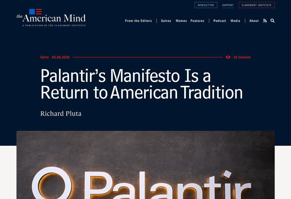 My Palantir Piece in American Mind