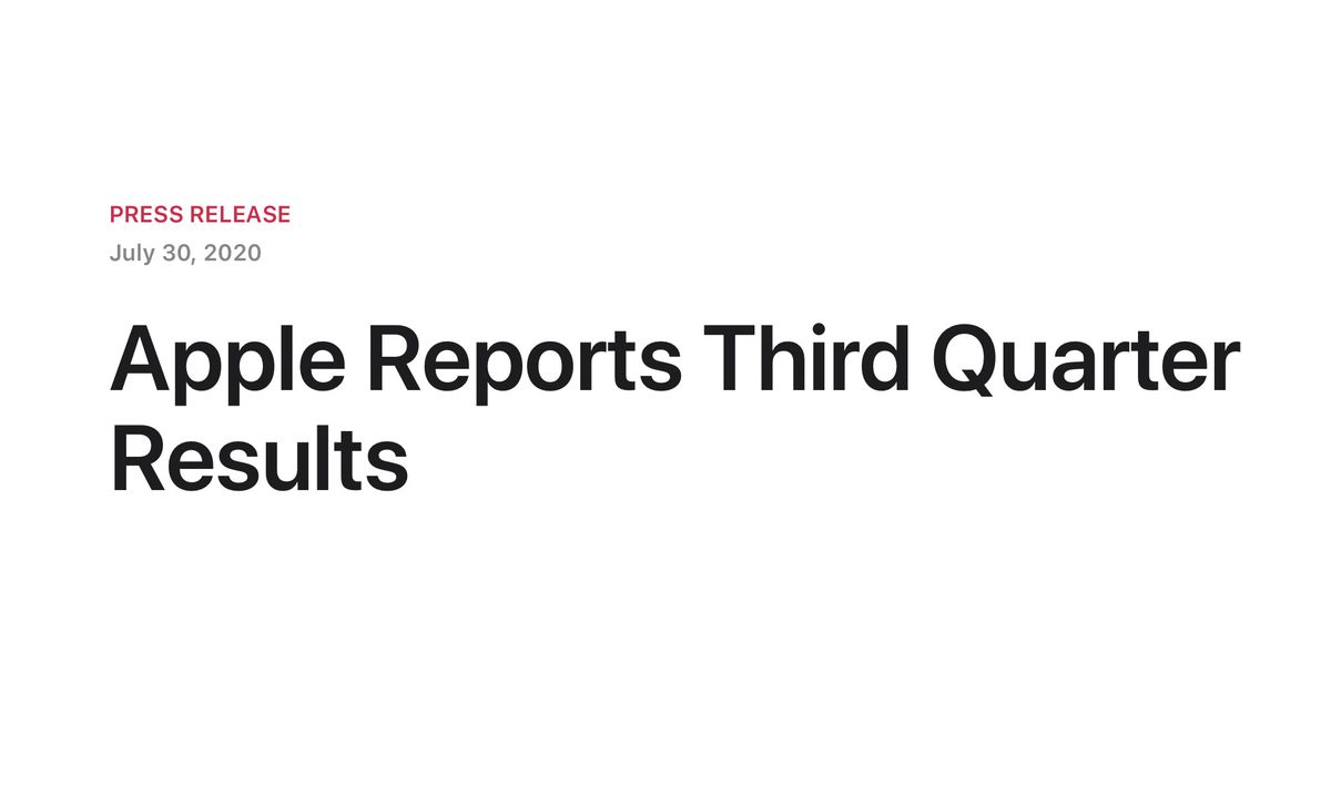 Apple, 2020년 3/4분기 실적 결과 발표