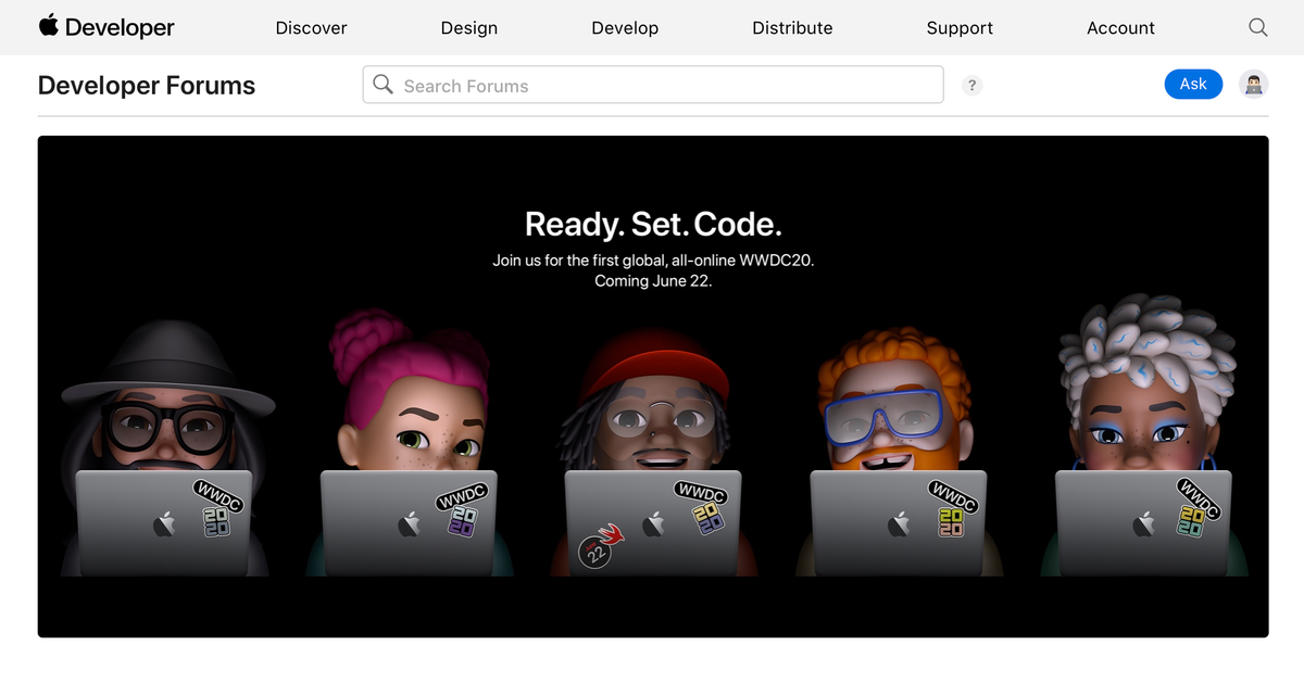 [WWDC 2020] 디자인 업데이트 Apple Developer Forums 공개