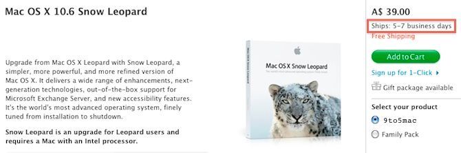 오스트레일리아와 뉴질랜드에서 Snow Leopard 제품이 공급 부족.
