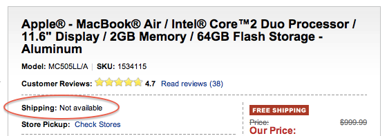 MacBook Air. BestBuy.com에서 제품 출하 정지! 리프레쉬 임박
