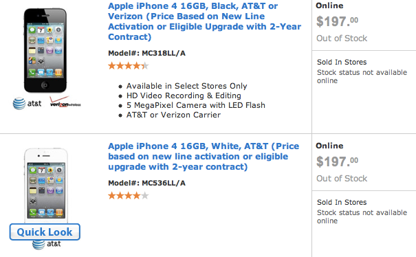 Walmart. 6월30일 까지 iPhone 4 16GB 모델을 147 달러에 판매
