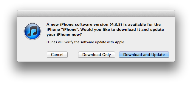 Apple, iOS 4.3.5 배포
