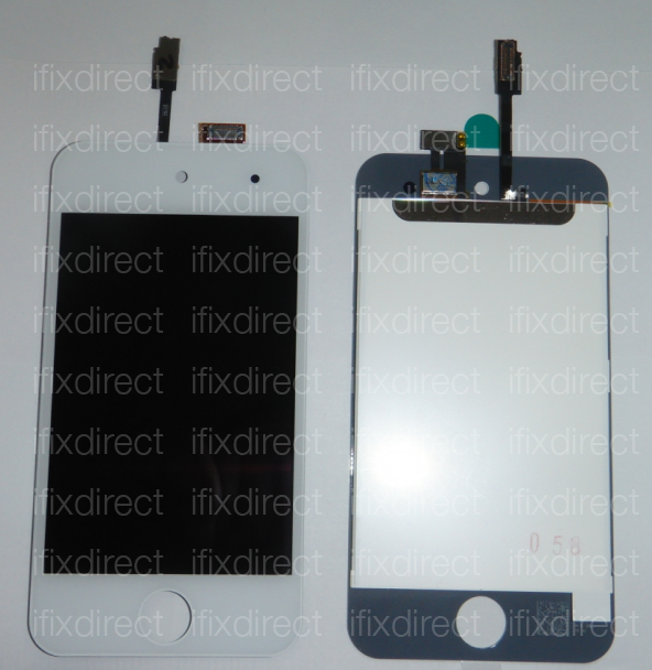 화이트 iPod touch 전면 패널 사진.