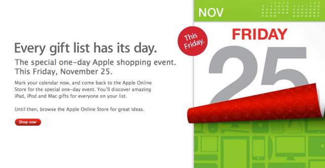 Apple, Apple Store에서 블랙 프라이데이 세일을 개최.