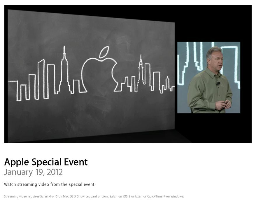 Apple Special Events, 2012년 1월19일