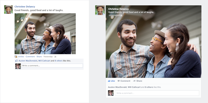 Facebook, 새로운 뉴스피드 디자인 공개