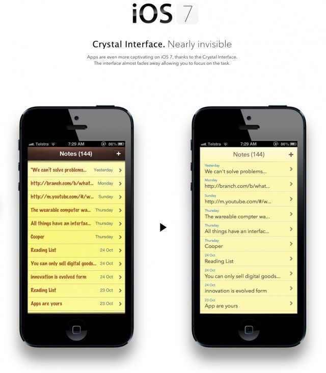 Jonathan Ive, iOS의 UI 디자인 Flat화 진행