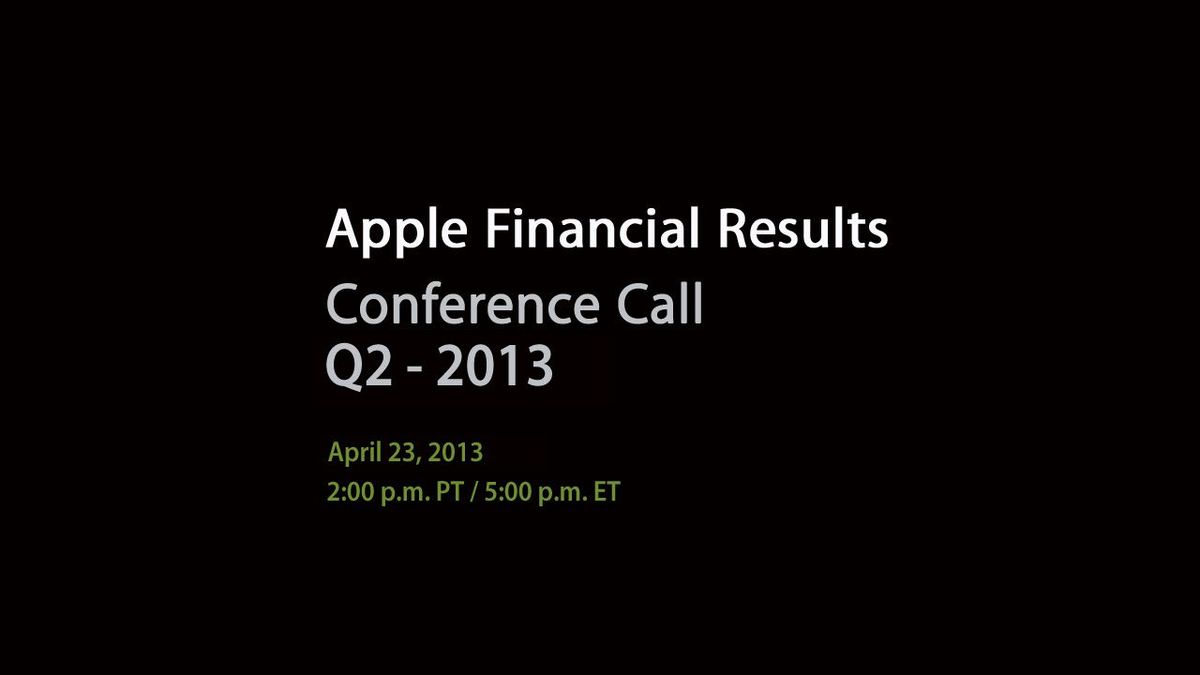 Apple, 한국 시간으로 4월 23일(화)에 2013년 2분기 실적을 발표