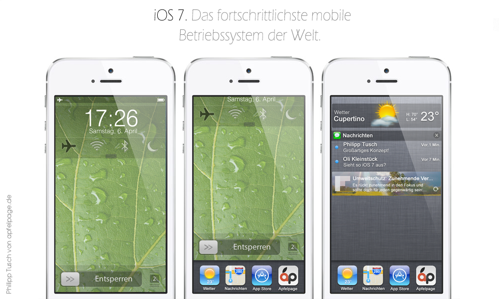 iOS 7의 새로운 플렛 디자인 컨셉 영상