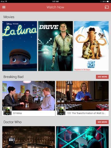 Google Play Movies & TV 어플 릴리즈