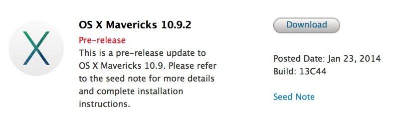 OS X Mavericks 10.9.2 Build 13C53