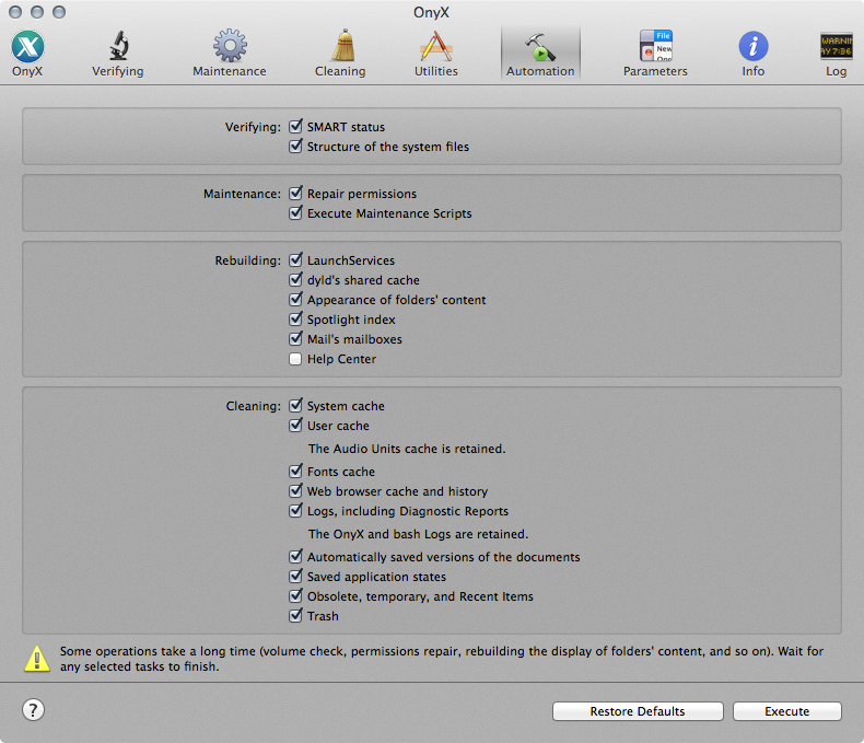 시스템 정리 유틸리티 Onyx 2.8.4 for OS X 10.9 배포