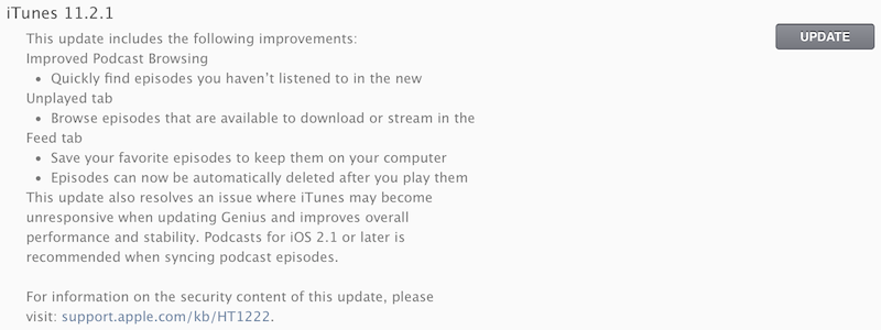 iTunes 11.2.1 사용자 폴더가 표시되지 않는 문제를 수정.
