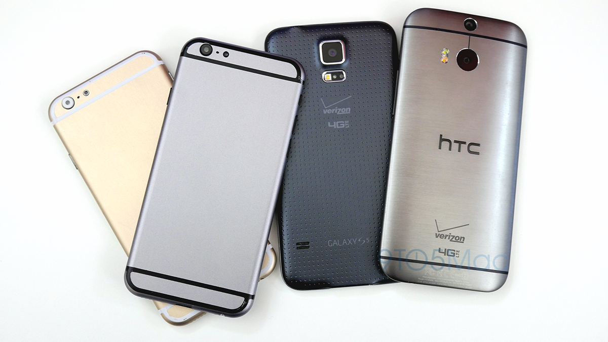 iPhone 6. HTC One M8과 갤럭시 S5와의 비교 영상.
