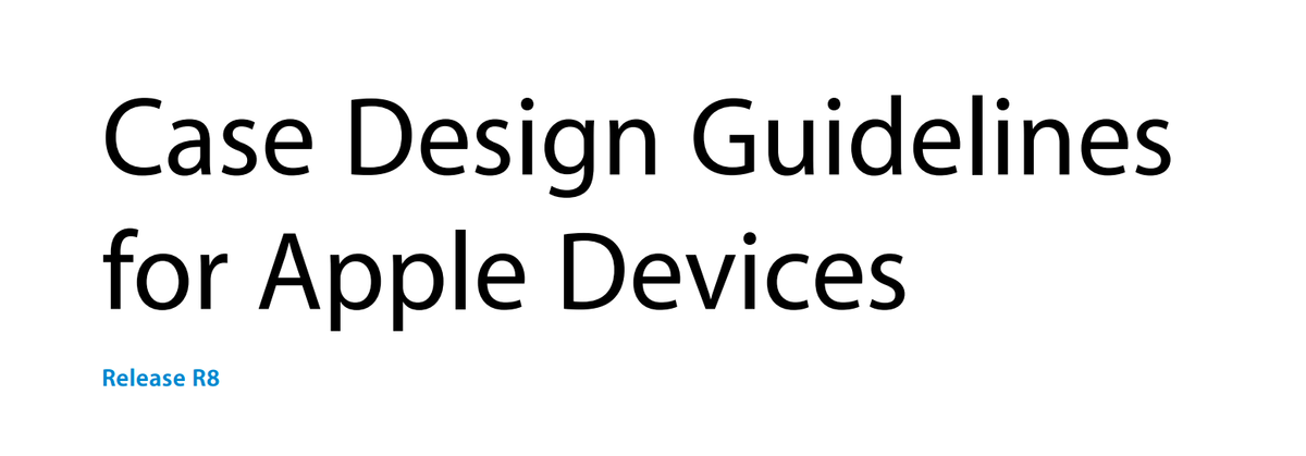 Apple, iOS 기기의 케이스 설계 가이드 Case Design Guidelines for Apple Devices Release R8 문서 공개.