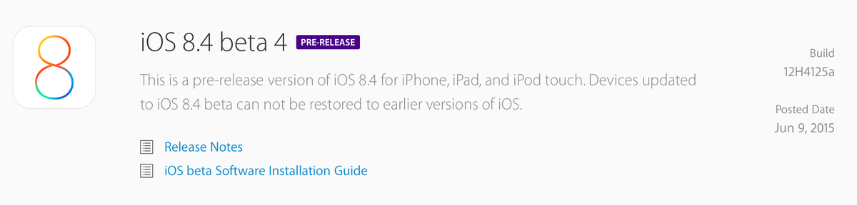 iOS 8.4 베타 4 업데이트, 새로운 음악 앱 포함.