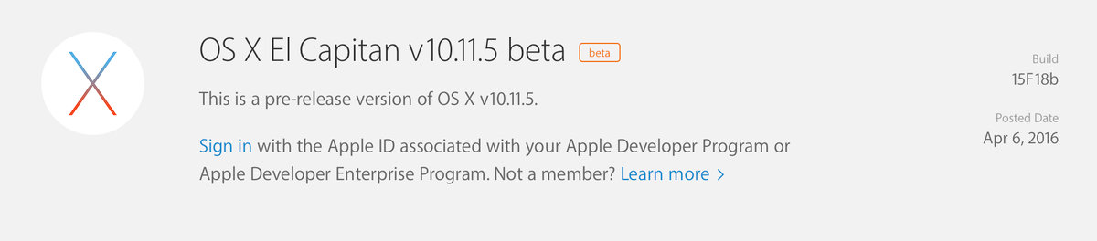 OS X El Capitan 10.11.5, iOS 9.3.2의 공개 베타 버전이 공개.