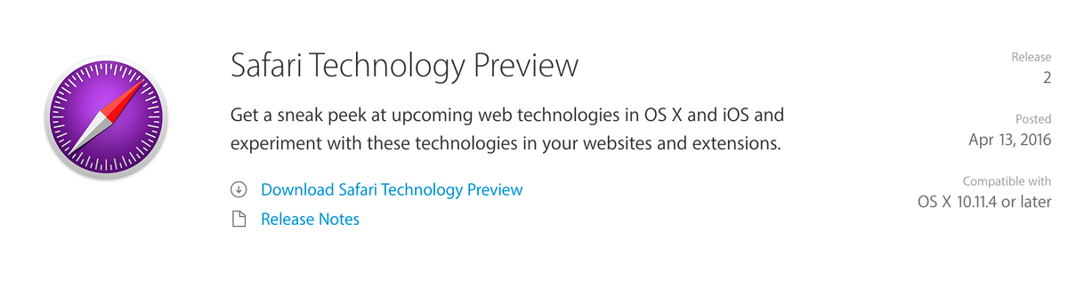 Safari Technology Preview Release 2 출시.